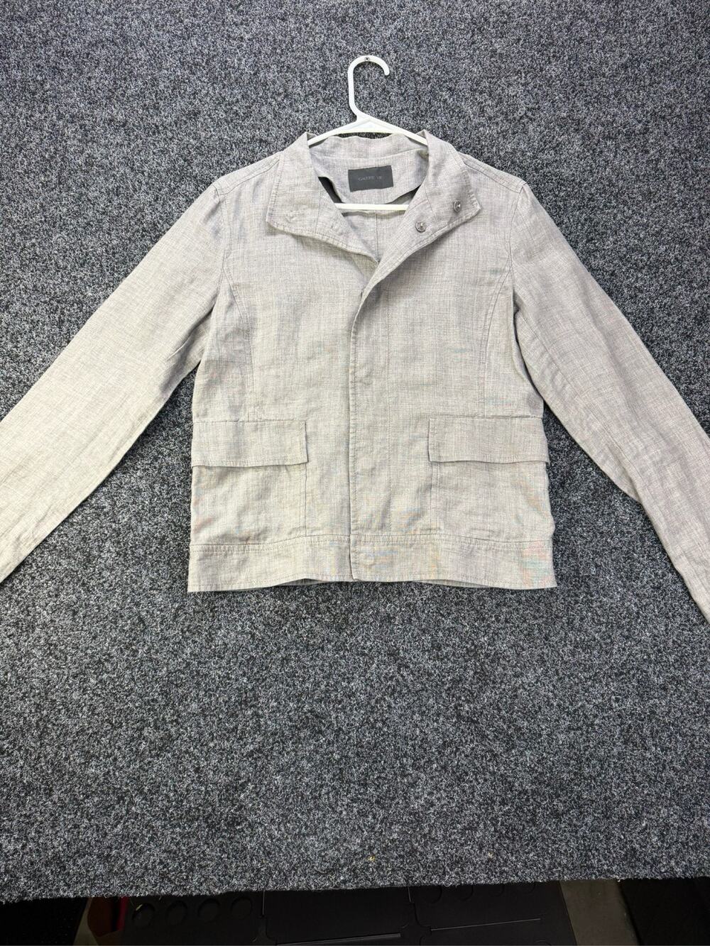 Tomorrowland Beige Linen Blend Utility Jacket Womens Size 36 Japan